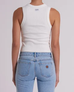 Abrand - Heather Icon Long Singlet - White Sand - Womens Fashion