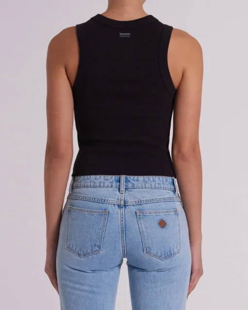 Abrand - Heather Icon Long Singlet - Black - Womens Fashion