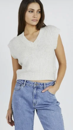 Abrand - Knit Vest - Grey - Womens Fashion
