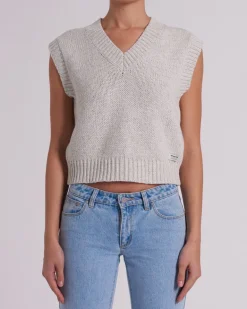 Abrand - Knit Vest - Grey - Womens Fashion