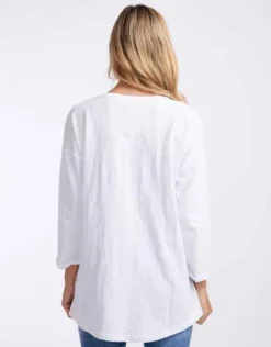 Annie 3/4 Tee | White