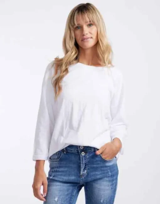 Annie 3/4 Tee | White