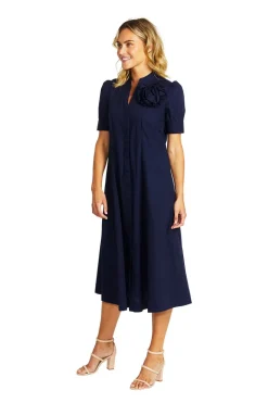Audrey Rosette Dress | Navy