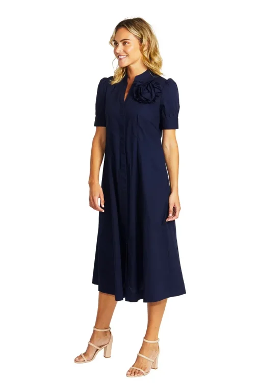 Audrey Rosette Dress | Navy
