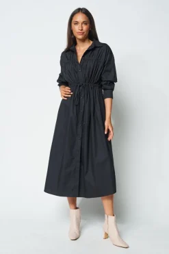 Avalon Drawstring Button-Down Dress