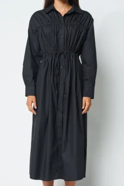 Avalon Drawstring Button-Down Dress