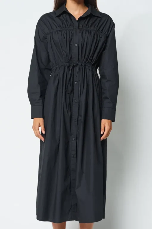 Avalon Drawstring Button-Down Dress