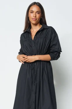 Avalon Drawstring Button-Down Dress