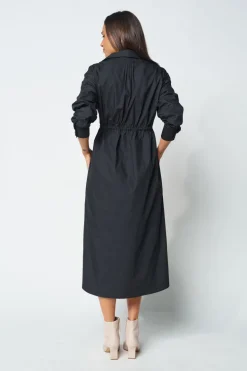 Avalon Drawstring Button-Down Dress