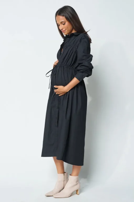 Avalon Drawstring Button-Down Dress