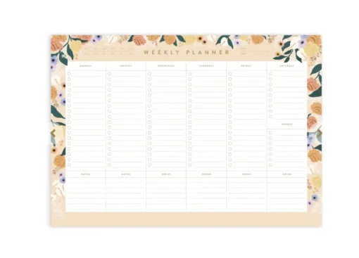 Bella Rosa A4 Weekly Planner Notepad