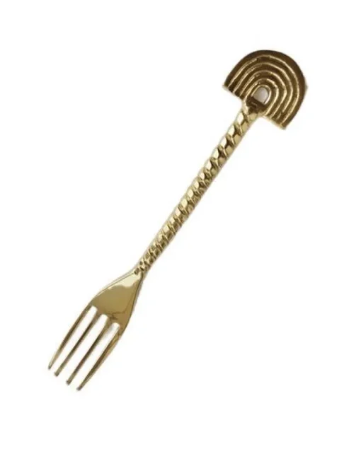 Brass Rainbow Cake Fork