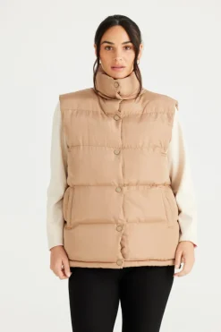 Brave & True - Apres Puffer Vest - Cashew - Womens Fashion