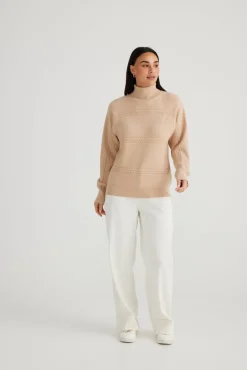 Brave & True - Ellis Knit - Latte - Womens Fashion
