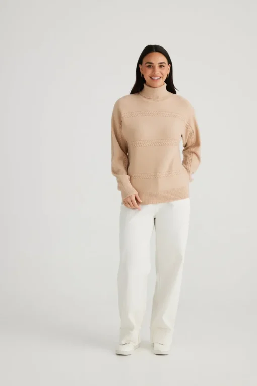 Brave & True - Ellis Knit - Latte - Womens Fashion