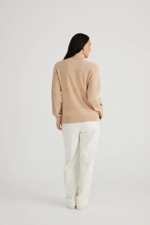 Brave & True - Ellis Knit - Latte - Womens Fashion