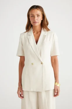 Brave & True - Jolie Short Sleeve Jacket - Natural - Womens Fashion