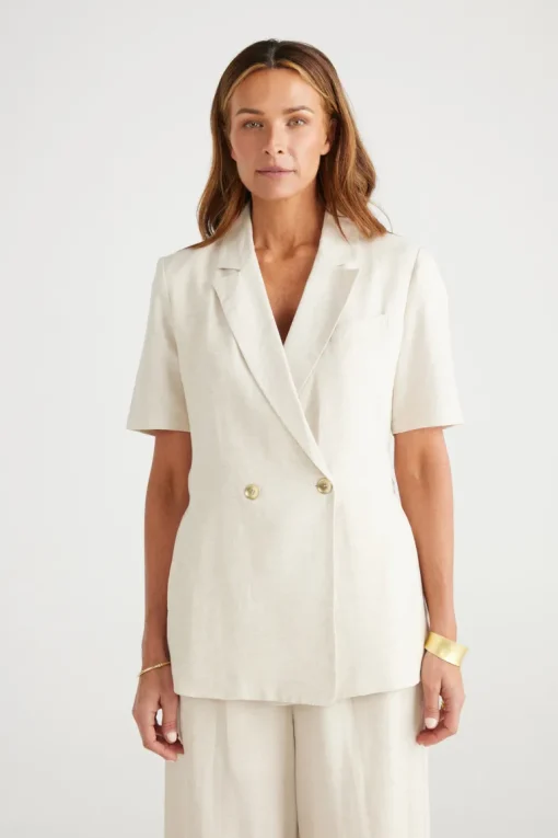 Brave & True - Jolie Short Sleeve Jacket - Natural - Womens Fashion
