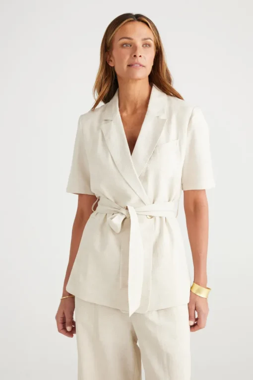 Brave & True - Jolie Short Sleeve Jacket - Natural - Womens Fashion