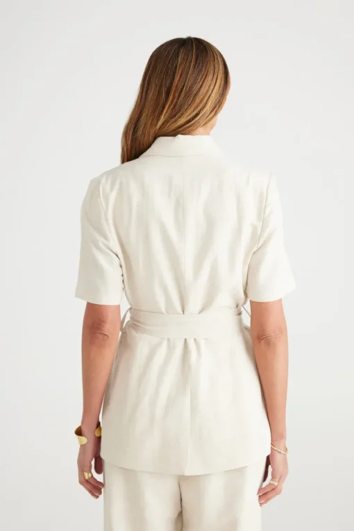 Brave & True - Jolie Short Sleeve Jacket - Natural - Womens Fashion