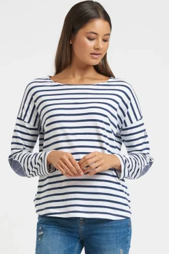 Breton Organic Cotton Top - Stripe/Old Navy