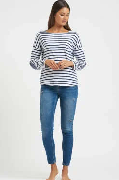 Breton Organic Cotton Top - Stripe/Old Navy