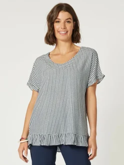 Check Me Out Ruffle Top - Navy