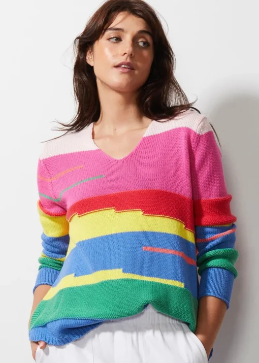 Chunky Cotton V Knit | Pink