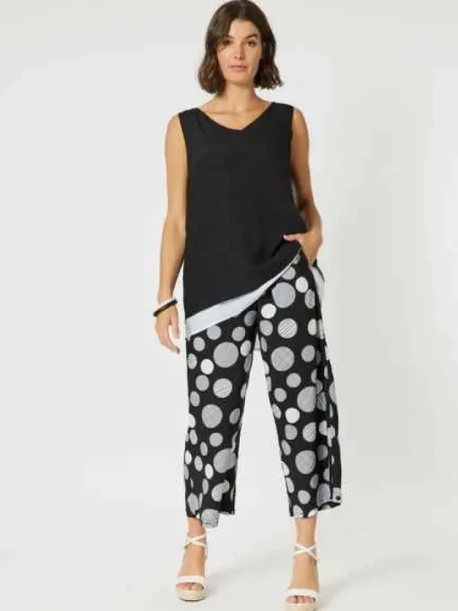 Clarity - Layered Cami - Black/White - Womens Fashion