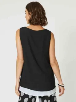 Clarity - Layered Cami - Black/White - Womens Fashion