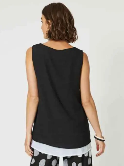 Clarity - Layered Cami - Black/White - Womens Fashion