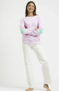 Classic Cotton Sweatshirt | Powder Pink/Apple Green