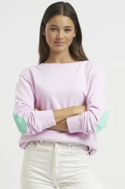 Classic Cotton Sweatshirt | Powder Pink/Apple Green