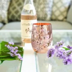 Clinq - Floral Print Copper Glasses - Drinkware