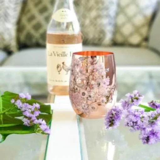 Clinq - Floral Print Copper Glasses - Drinkware