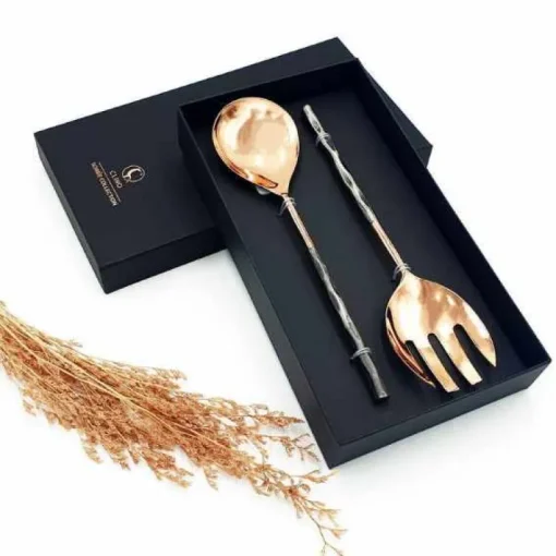Copper & Steel Salad Servers