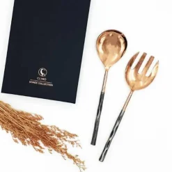 Copper & Steel Salad Servers