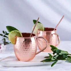 Copper Hammered Mugs