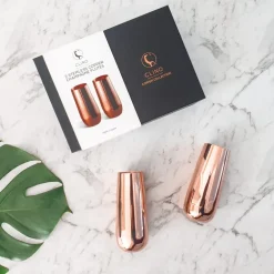Copper Stemless Champagne Flutes