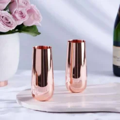 Copper Stemless Champagne Flutes