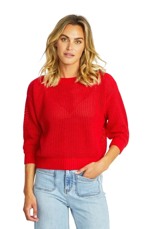 Ellie Open Knit Top | Poppy