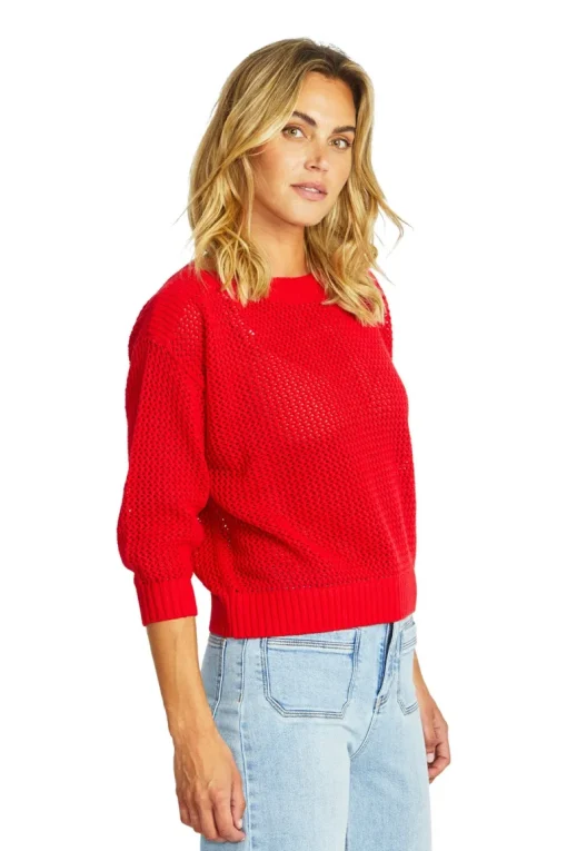 Ellie Open Knit Top | Poppy