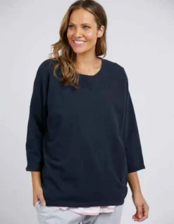 Elm - Annie 3/4 Tee - Navy - Womens Fashion