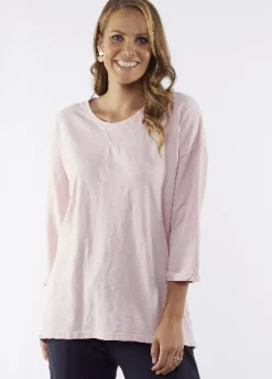 Elm - Annie 3/4 Tee - Pink Lady - Womens Fashion