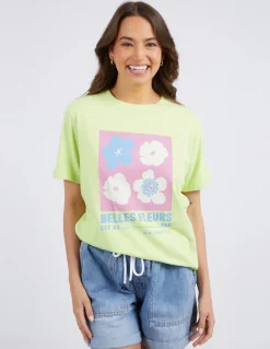 Elm - Belle Fleurs Tee - Keylime - Womens Fashion