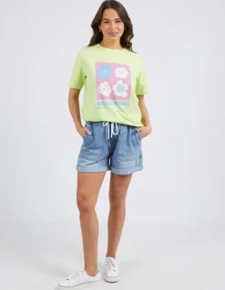 Elm - Belle Fleurs Tee - Keylime - Womens Fashion