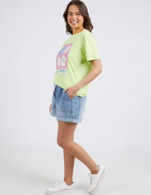 Elm - Belle Fleurs Tee - Keylime - Womens Fashion
