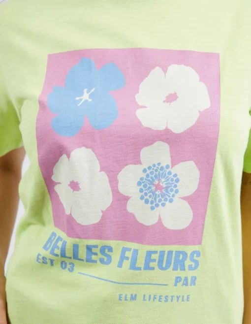 Elm - Belle Fleurs Tee - Keylime - Womens Fashion