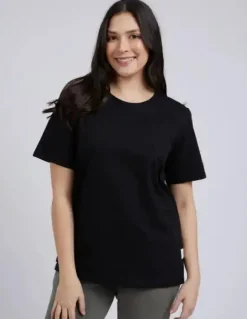 Elm - Chrissy S/S Tee - Black - Womens Fashion
