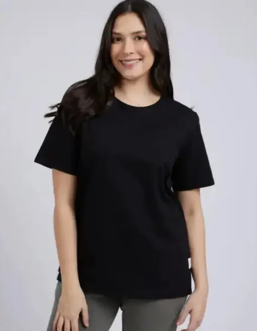 Elm - Chrissy S/S Tee - Black - Womens Fashion
